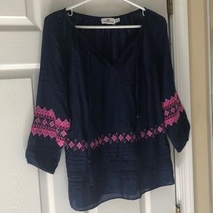 Vineyard Vines Tunic Top Navy/Pink